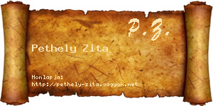 Pethely Zita névjegykártya